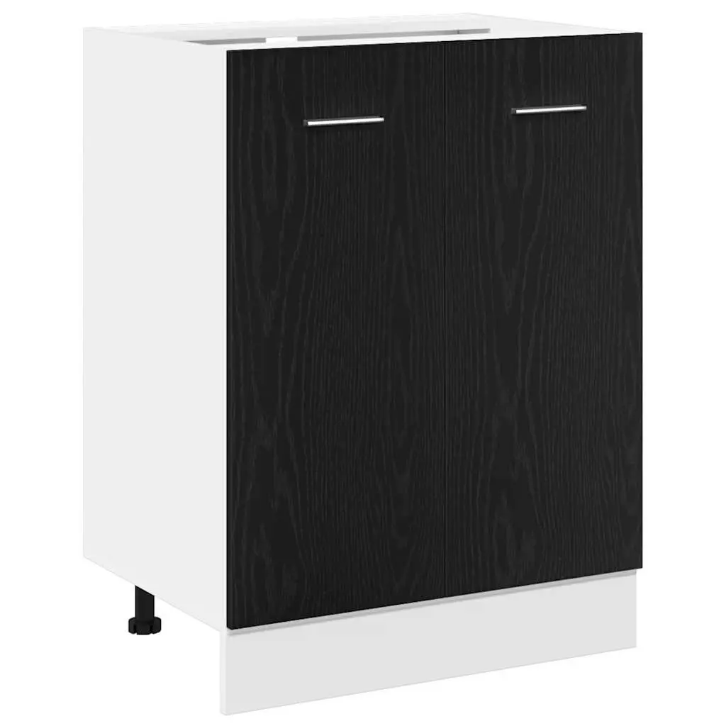 Black Oak Engineered Wood Kitchen Storage Cabinet