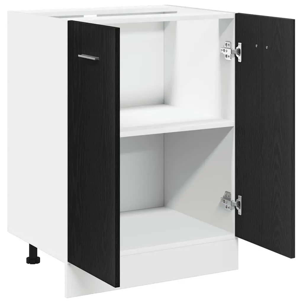 Black Oak Engineered Wood Kitchen Storage Cabinet
