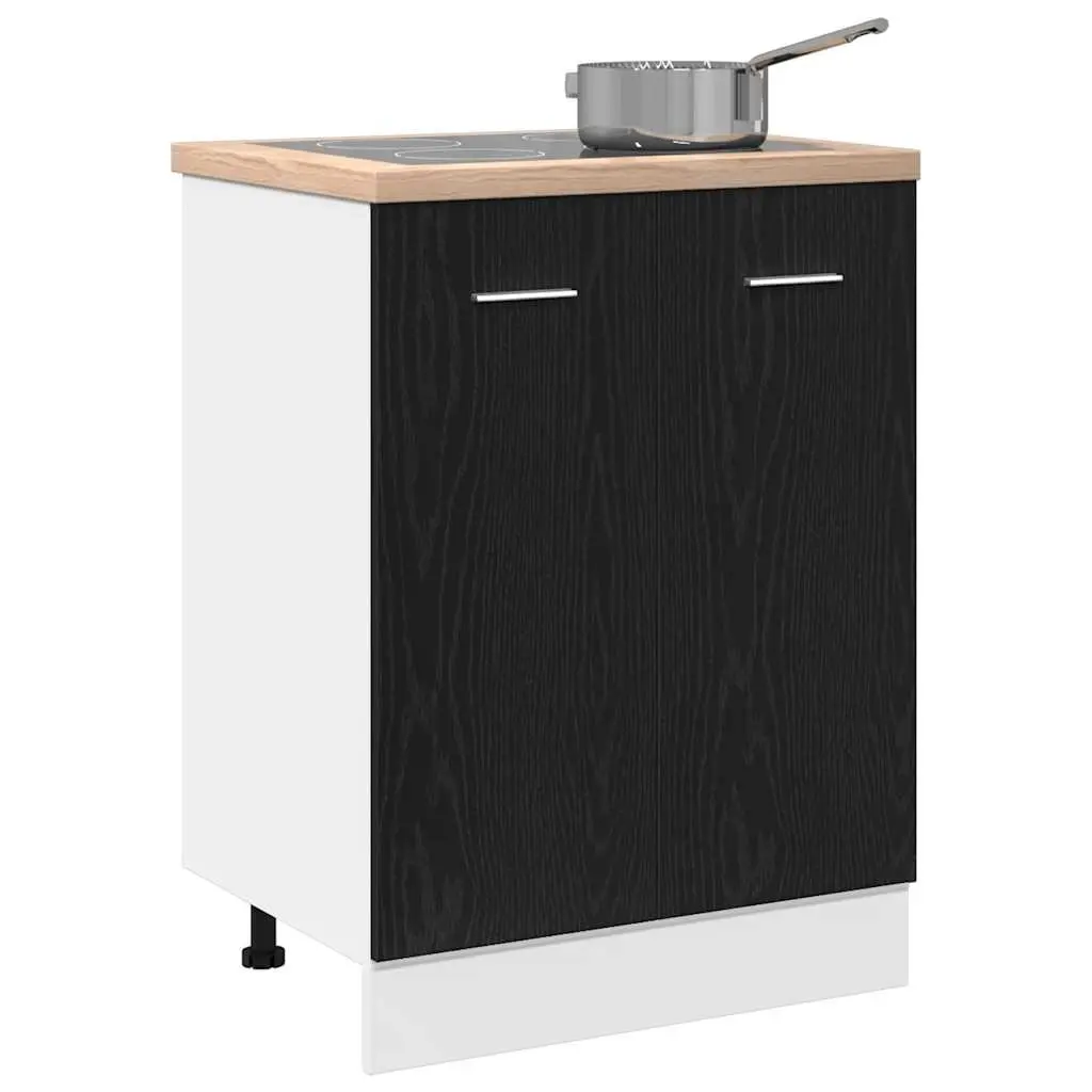 Black Oak Engineered Wood Kitchen Storage Cabinet