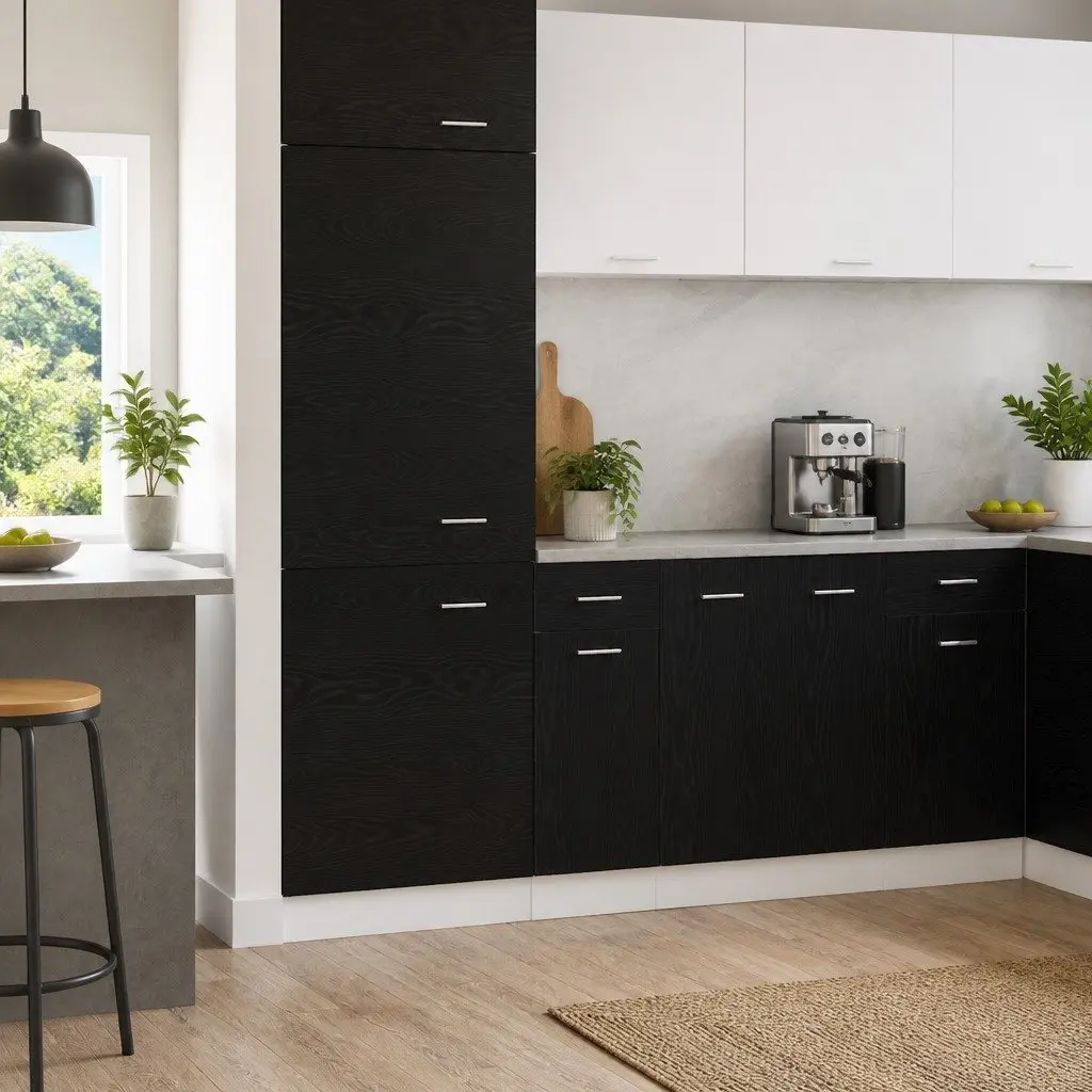 Black Oak Hanging Kitchen Cabinet 30 x 46 x 81.5 cm