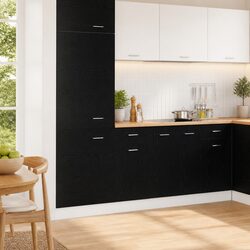 Hanging Kitchen Cabinet Black Oak 40x46x81.5cm Modern Storage Engineered Wood