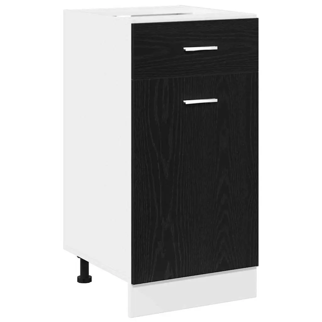 Hanging Kitchen Cabinet Black Oak 40x46x81.5cm Modern Storage Engineered Wood