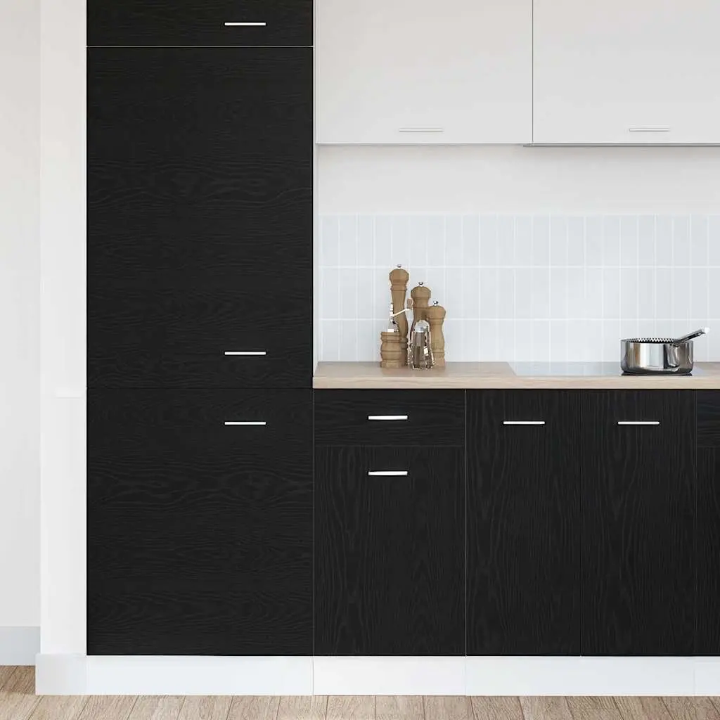 Hanging Kitchen Cabinet Black Oak 40x46x81.5cm Modern Storage Engineered Wood