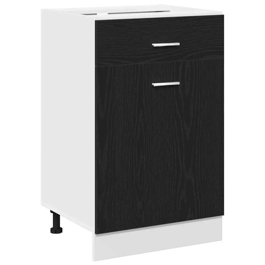 Hanging Kitchen Cabinet Engineered Wood Black Oak 50 x 46 x 81.5 cm