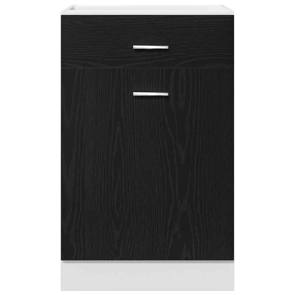 Hanging Kitchen Cabinet Engineered Wood Black Oak 50 x 46 x 81.5 cm