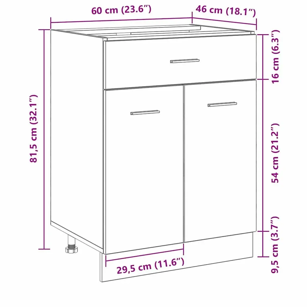 Black Oak Hanging Kitchen Cabinet for Storage