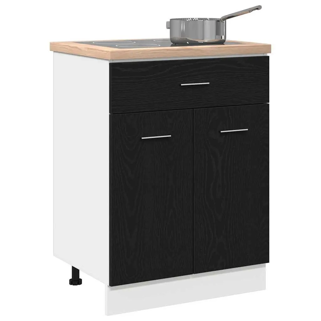 Black Oak Hanging Kitchen Cabinet for Storage