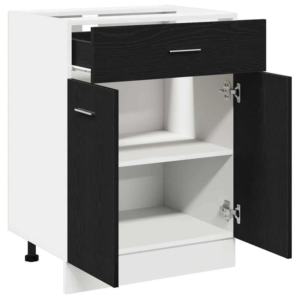 Black Oak Hanging Kitchen Cabinet for Storage