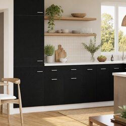 Black Oak Hanging Cabinet for Modern Kitchen Storage