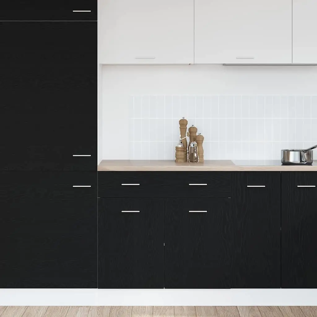 Hanging Cabinet Black Oak Modern Kitchen Storage 80 x 31 x 81.5 cm Engineered
