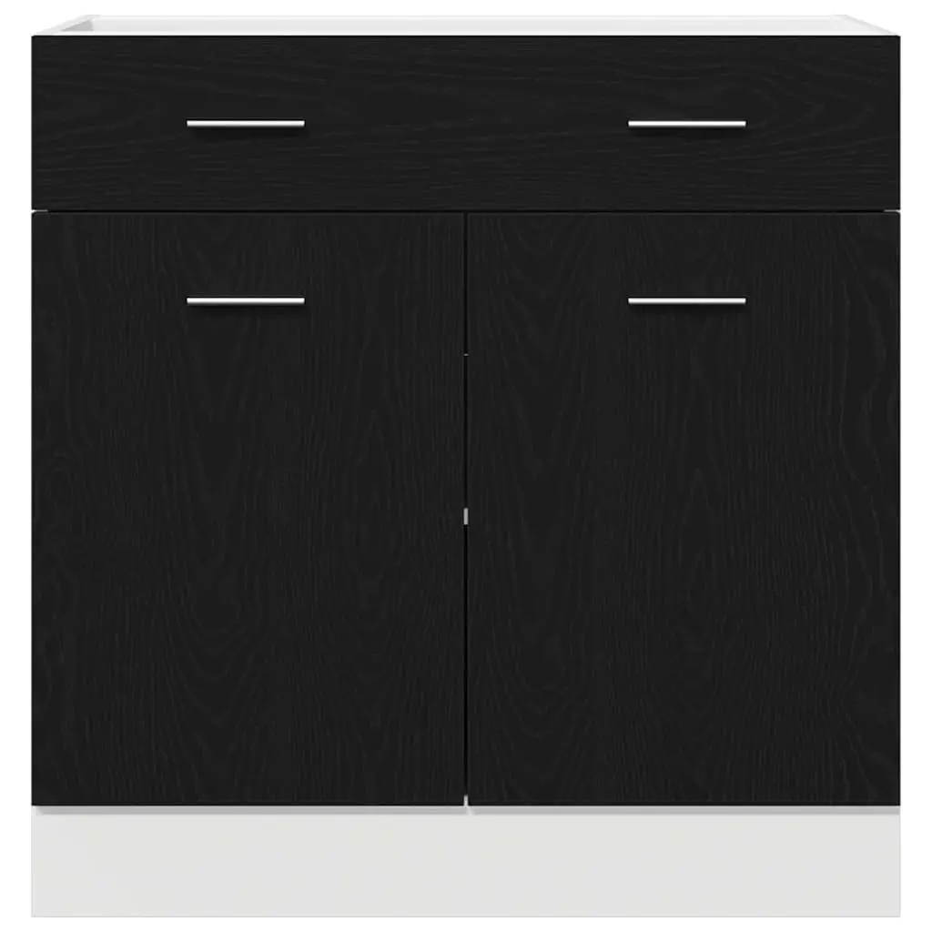 Hanging Cabinet Black Oak Modern Kitchen Storage 80 x 31 x 81.5 cm Engineered
