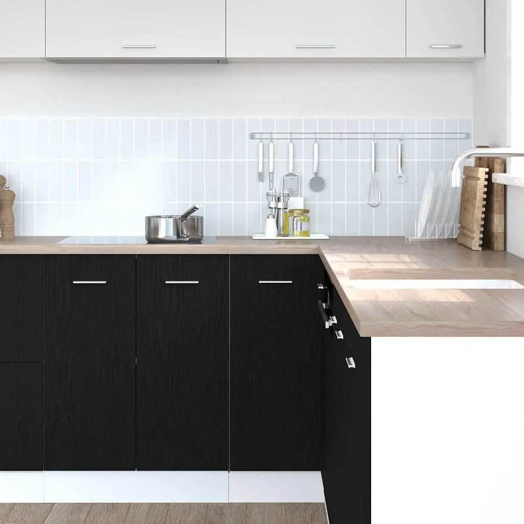 Black Oak Hanging Kitchen Cabinet for Storage