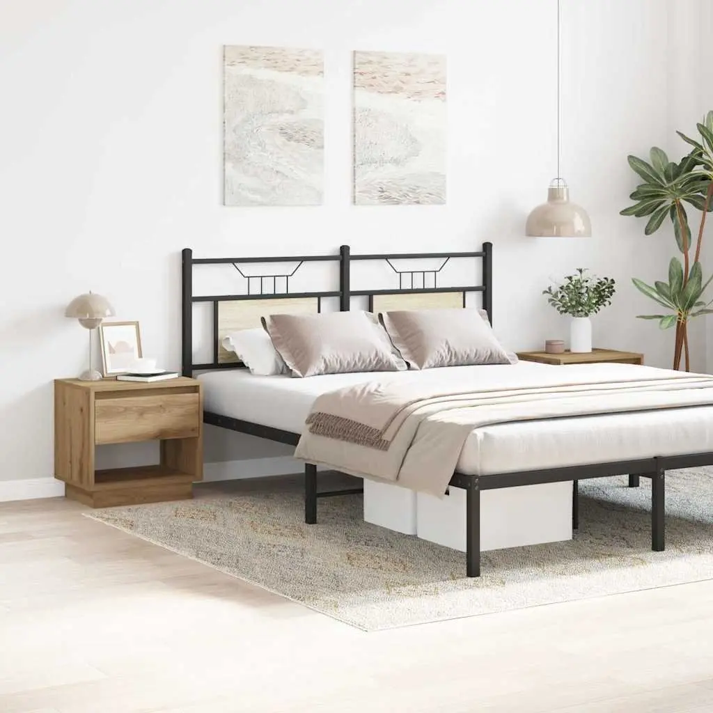 Bedside Table Engineered Wood 45 x 34 x 44 cm Brown Rustic 2 pcs