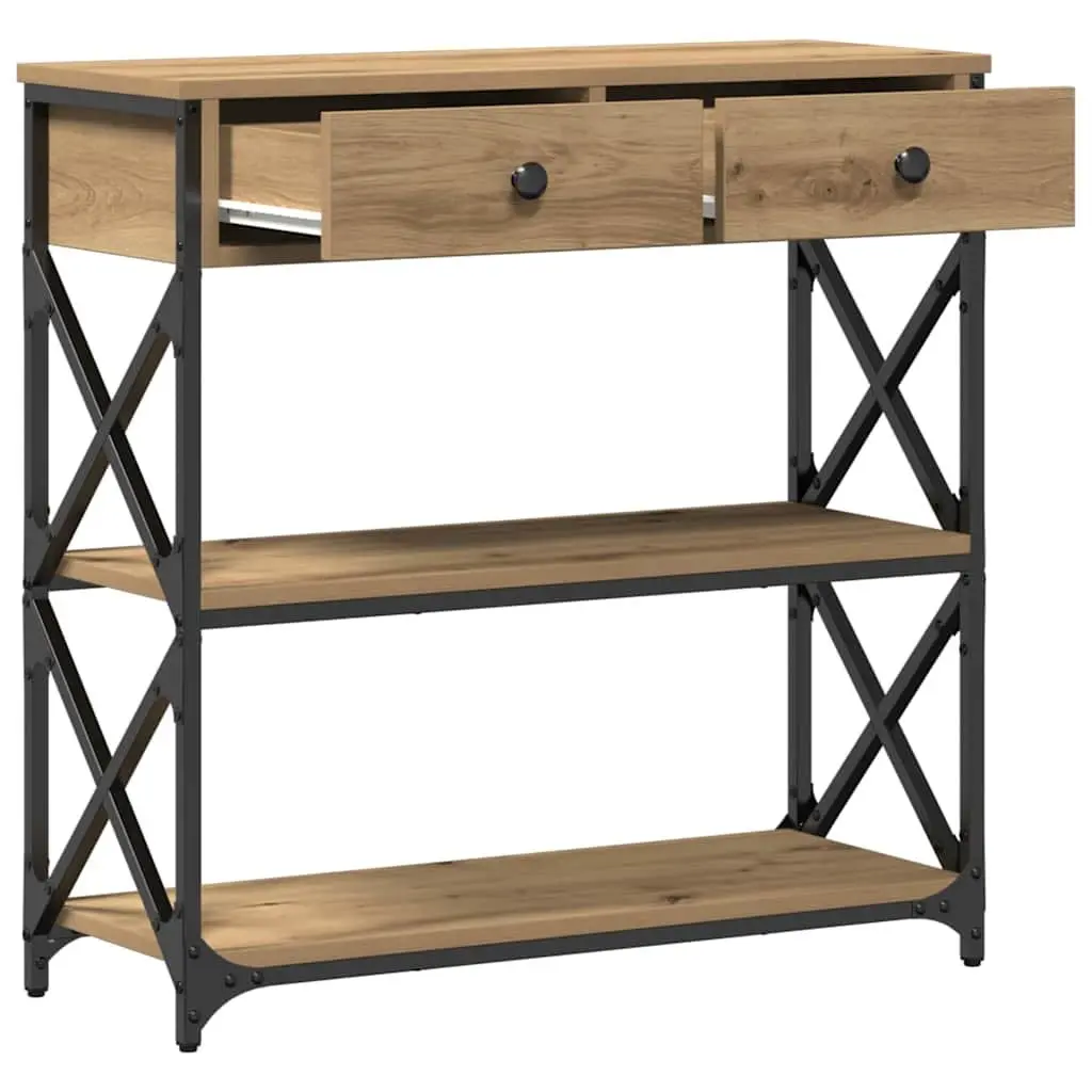 Rustic Wooden End Table Console Storage Accent Side Table Living Room Bedroom