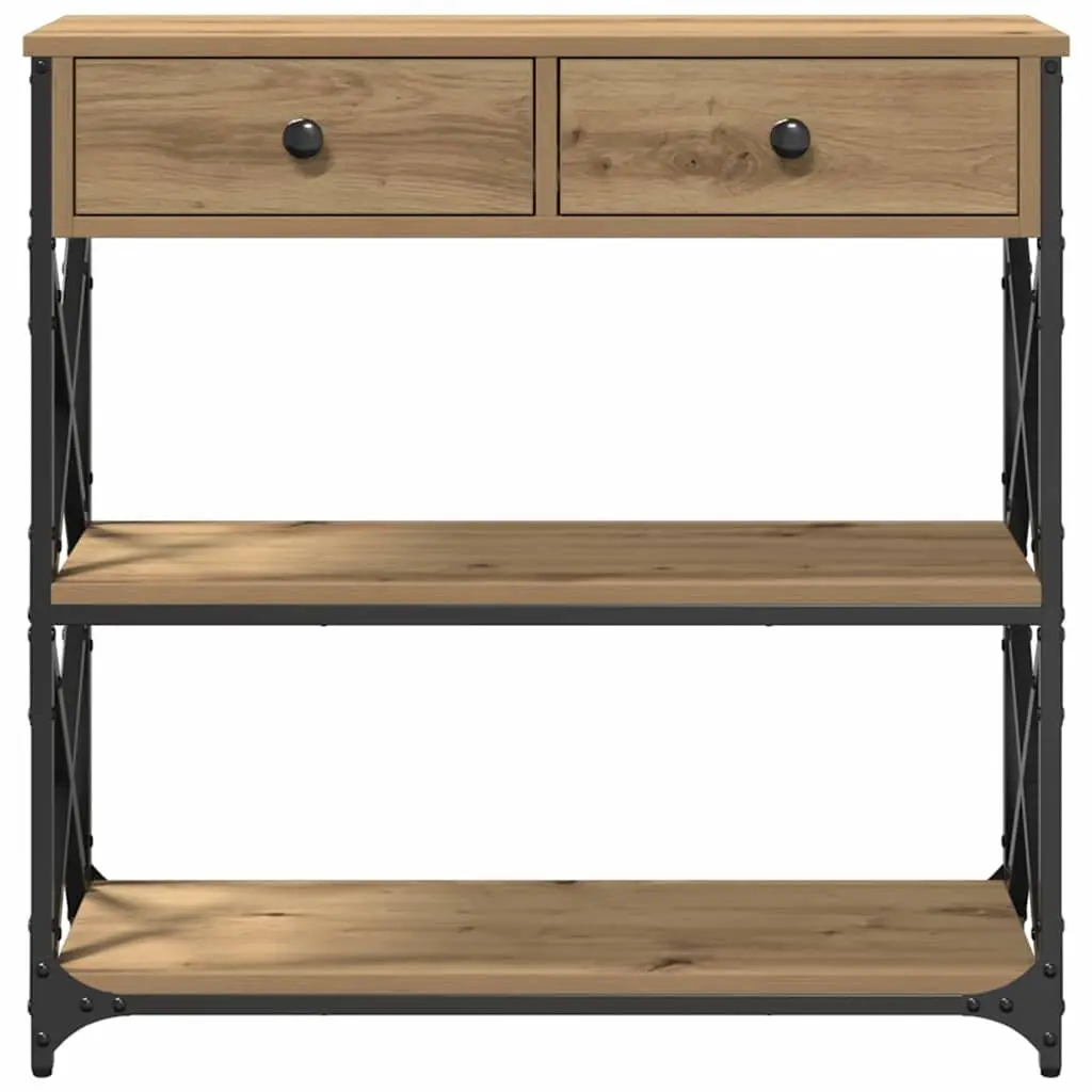 Rustic Wooden End Table Console Storage Accent Side Table Living Room Bedroom