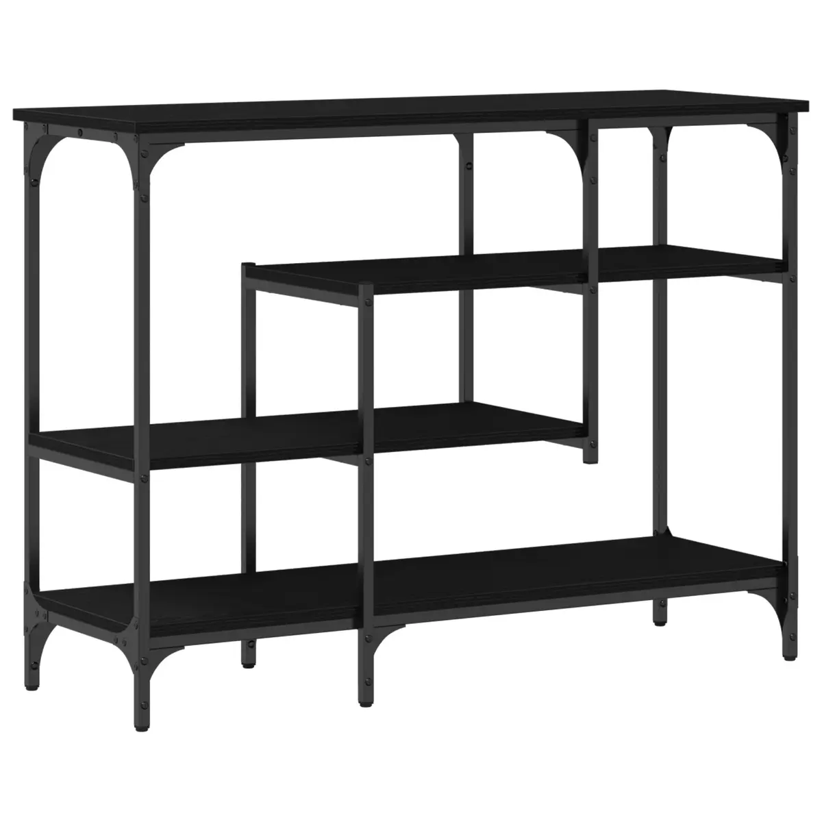 Console Table Engineered Wood and Metal Frame 100x35x75cm Black