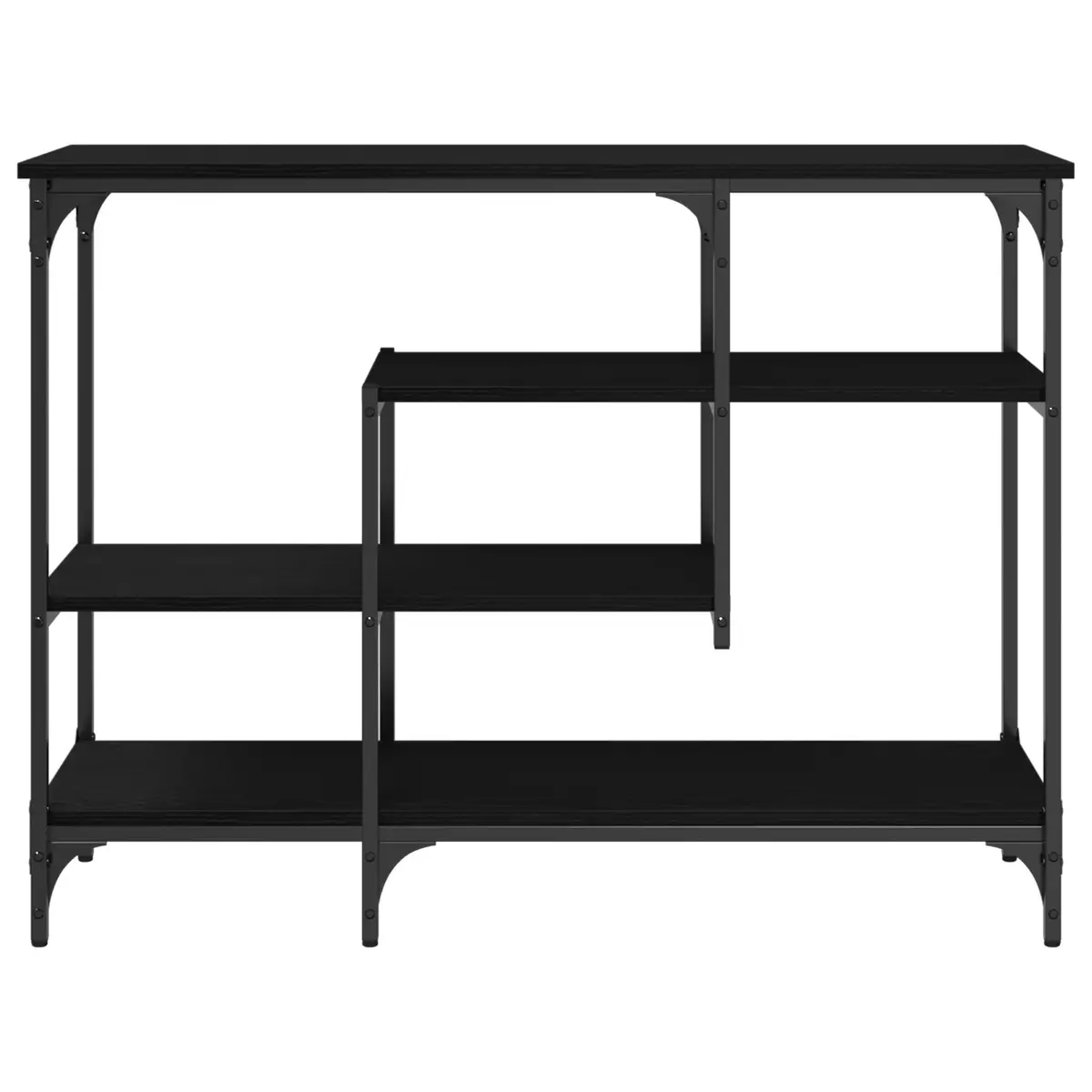 Console Table Engineered Wood and Metal Frame 100x35x75cm Black