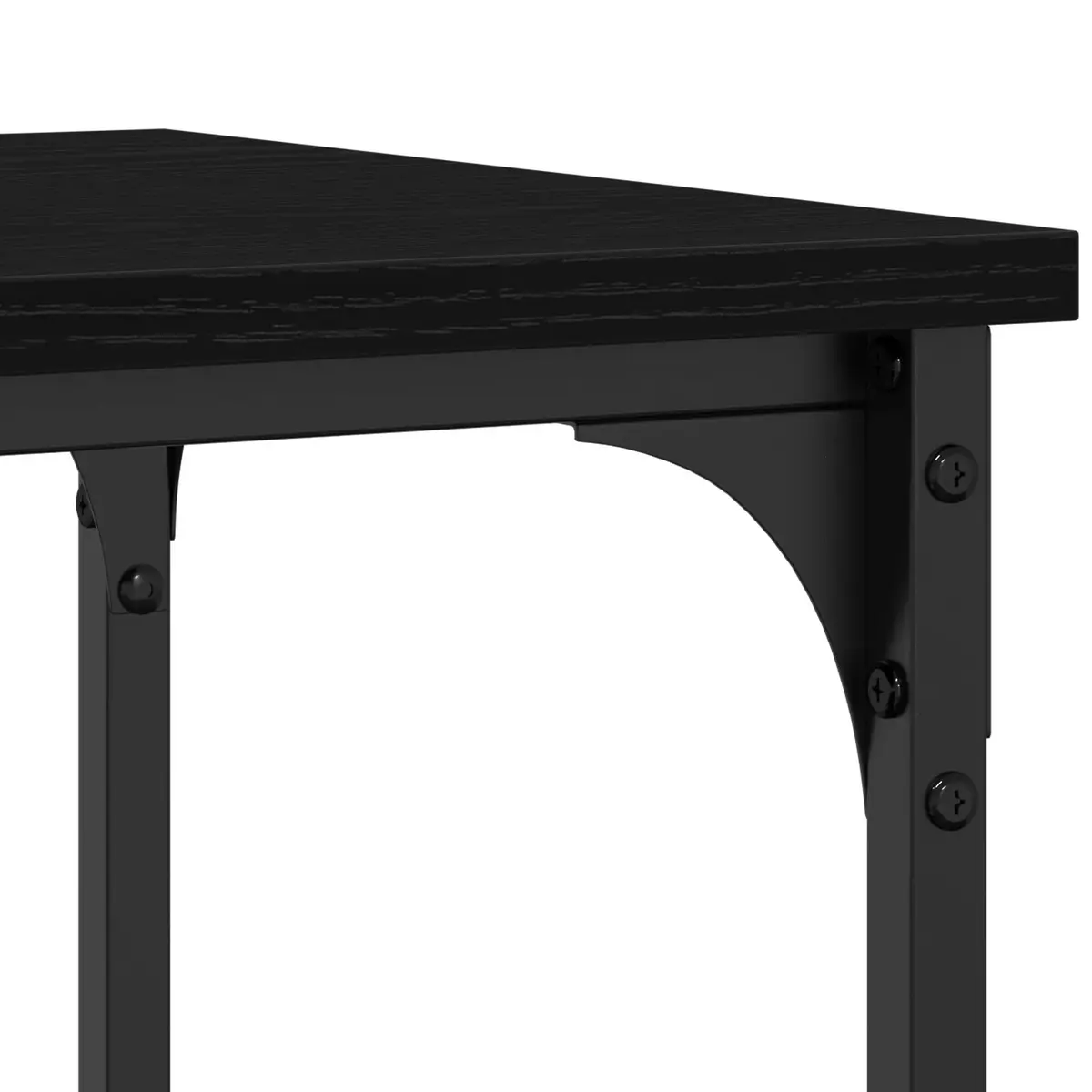 Console Table Engineered Wood and Metal Frame 100x35x75cm Black