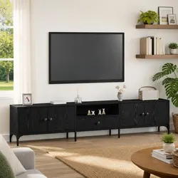 Stylish Black Oak TV Cabinet with Ample Storage