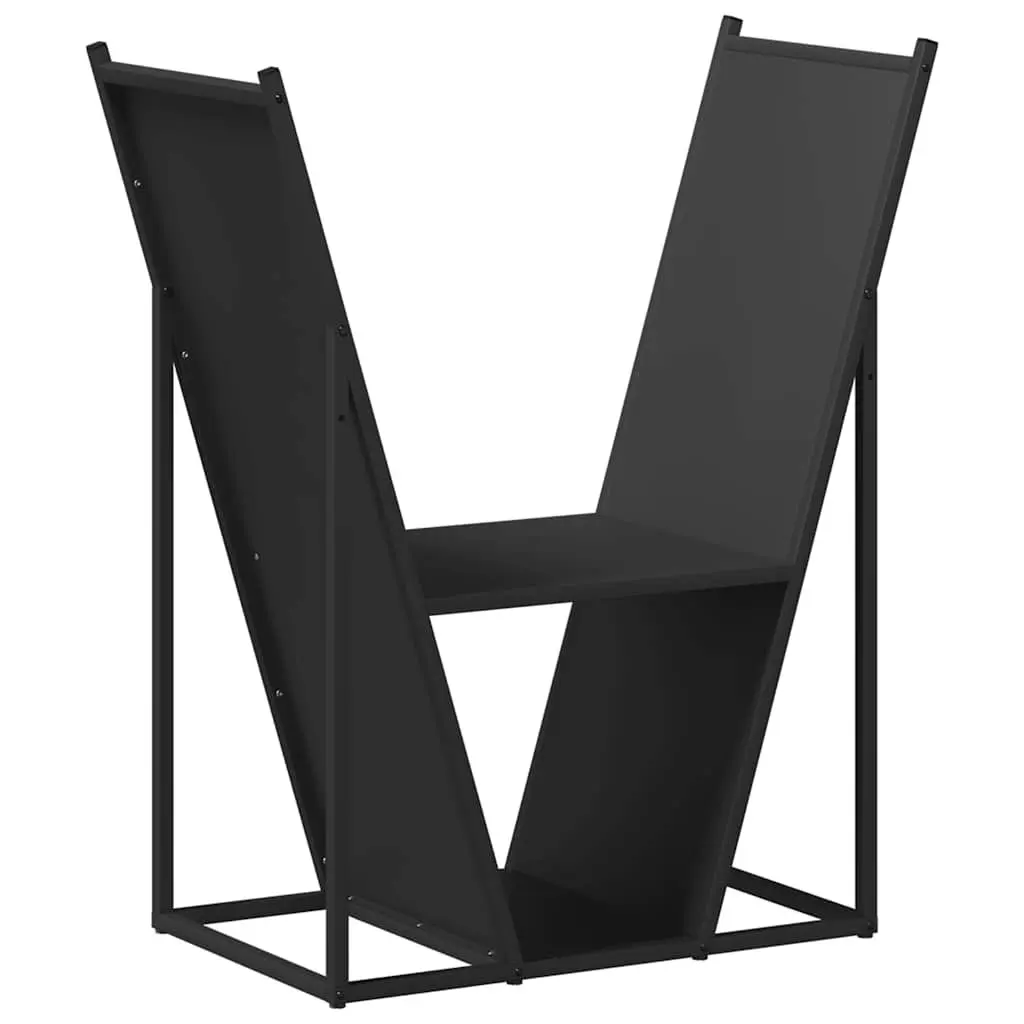 Firewood Rack Cold-rolled Steel Large Capacity Black