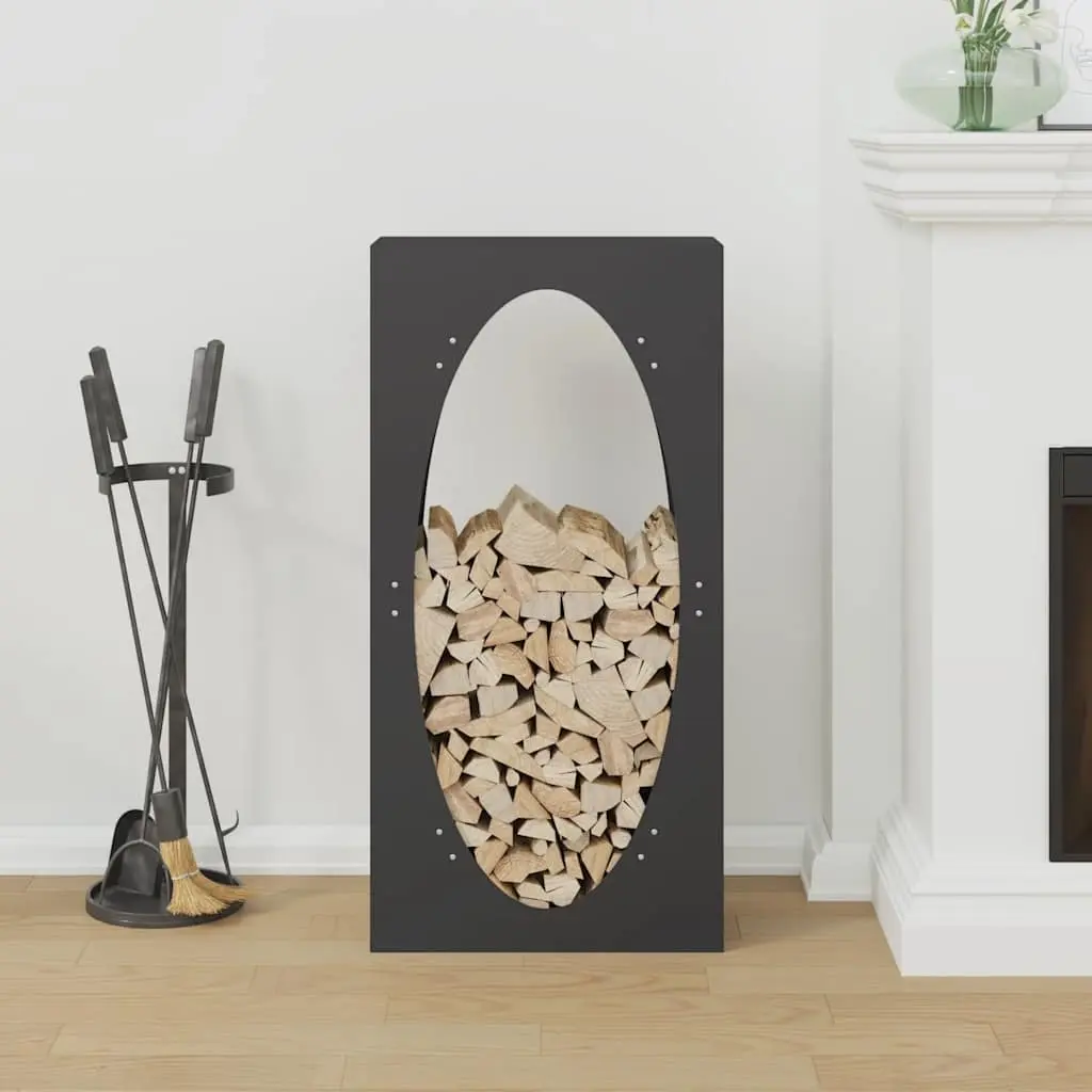 Black Firewood Rack for Log Storage