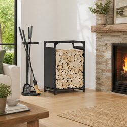 Heavy-Duty Firewood Rack for Indoor and Outdoor Use