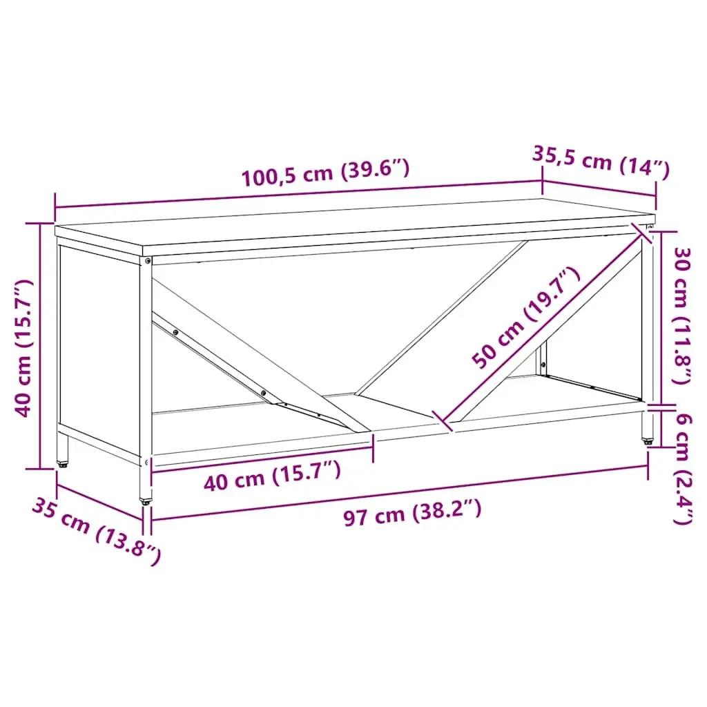 Black Steel Firewood Rack with Wooden Top 100.5x35.5x40cm