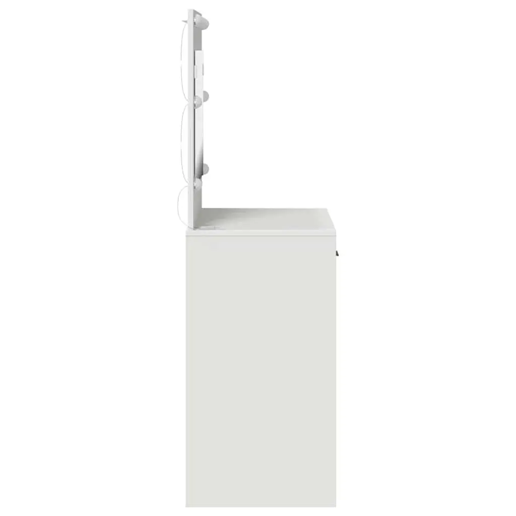 White Dressing Table with LED Mirror and Drawers