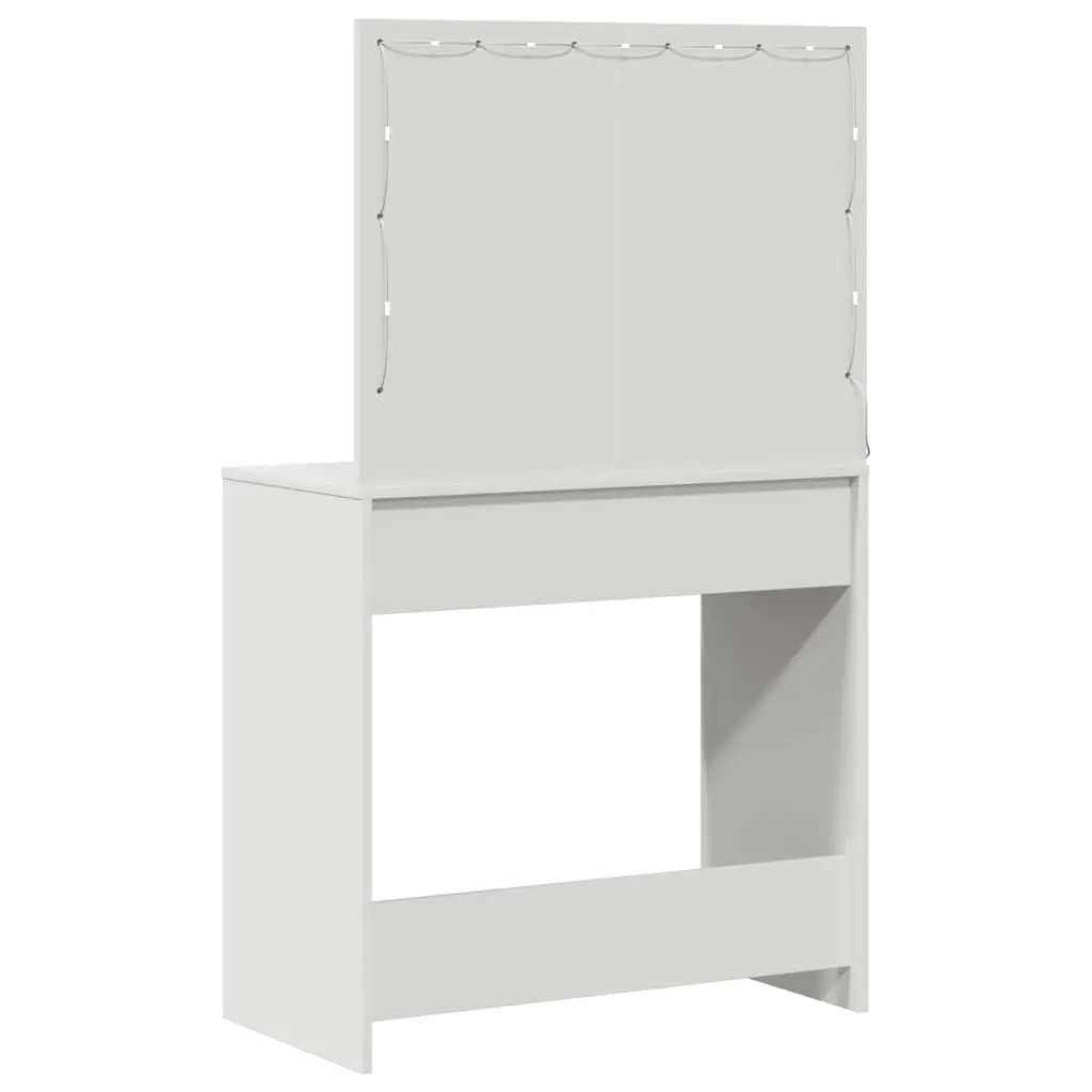 White Dressing Table with LED Mirror and Drawers