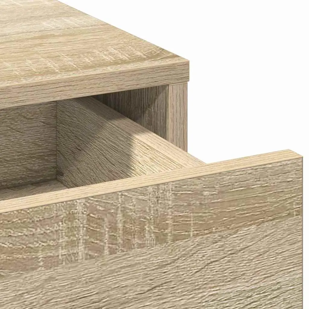 Brown Engineered Wood Dressing Table with LED Mirror