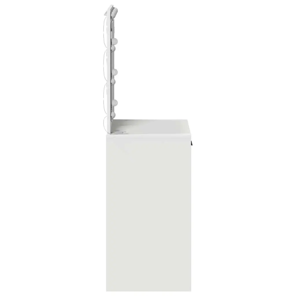 White Dressing Table with Mirror and LED Lights
