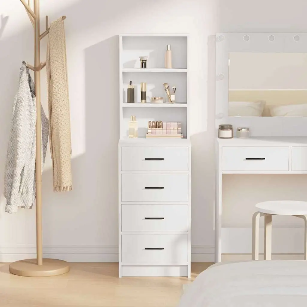 White Highboard Buffet Sideboard with Ample Storage