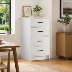 Stylish White Sideboard with Drawer 40 x 41 x 75 cm