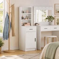 White Highboard Storage Cabinet 40 x 40.5 x 135cm