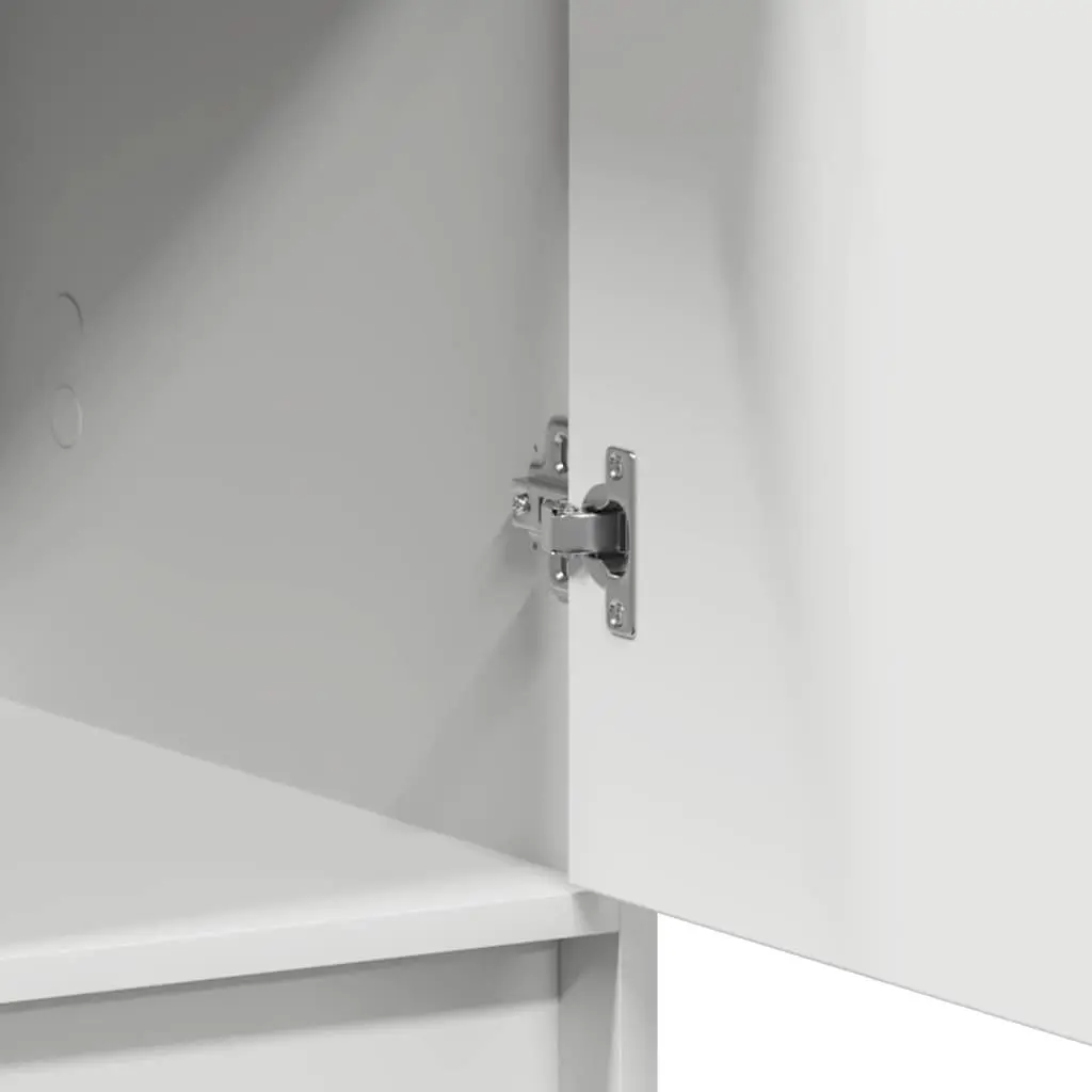 Highboard Storage Cabinet Engineered Wood 40 x 40.5 x 135cm White
