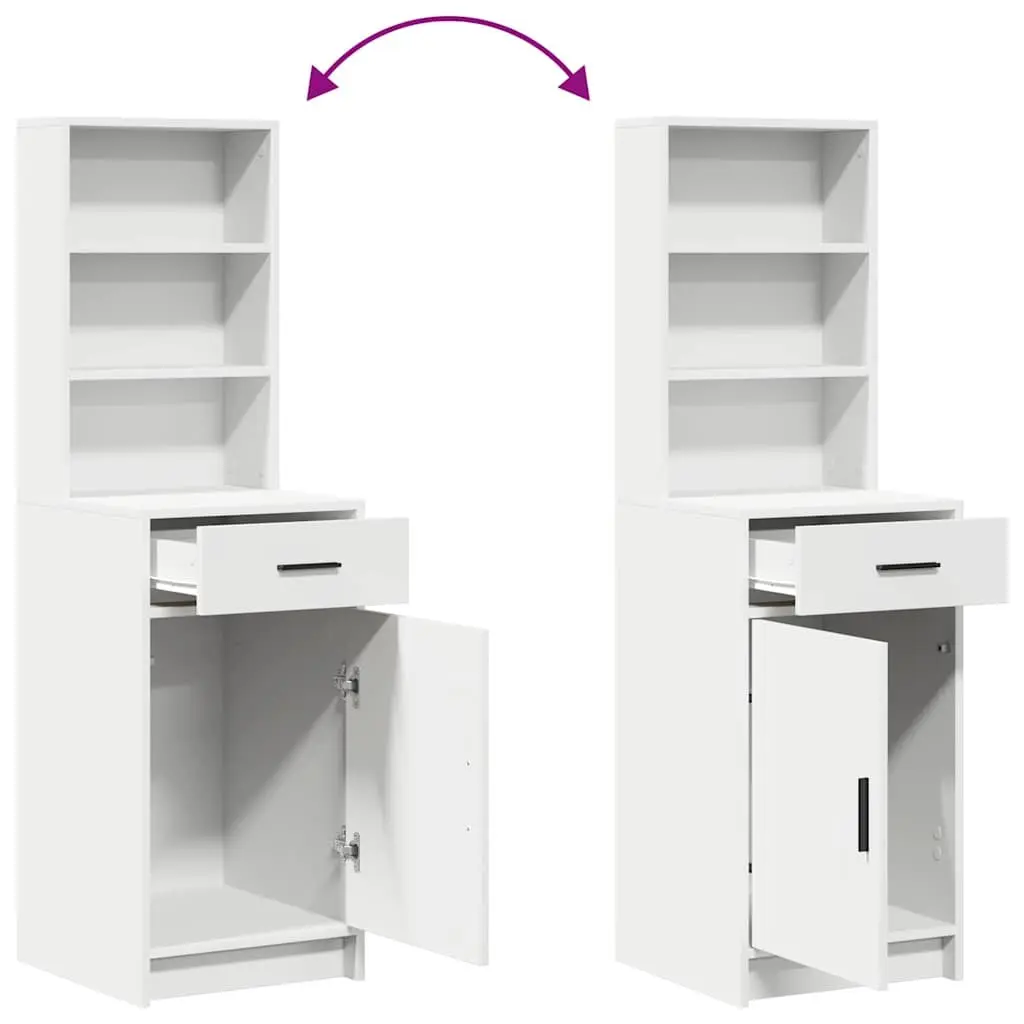 Highboard Storage Cabinet Engineered Wood 40 x 40.5 x 135cm White