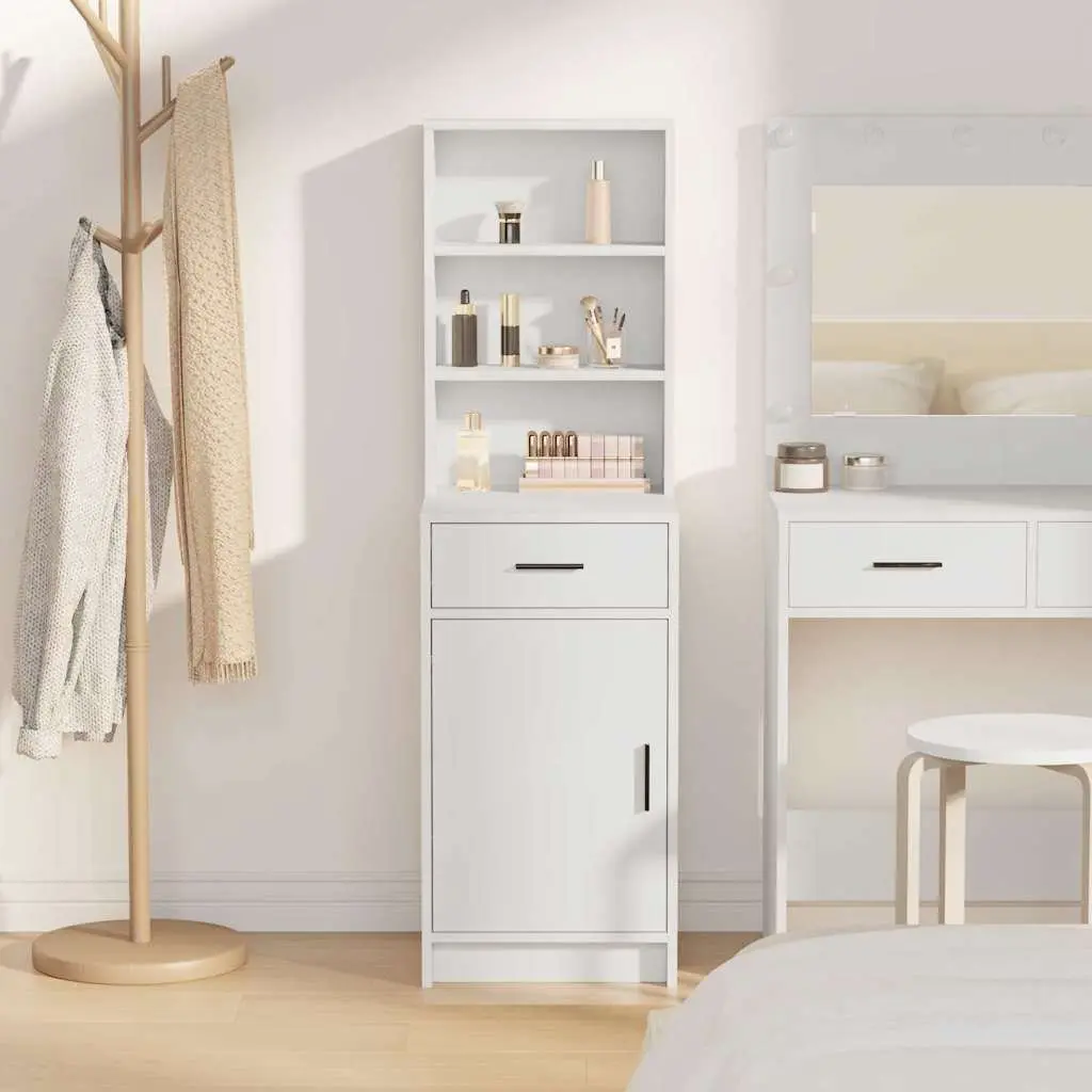 Highboard Storage Cabinet Engineered Wood 40 x 40.5 x 135cm White