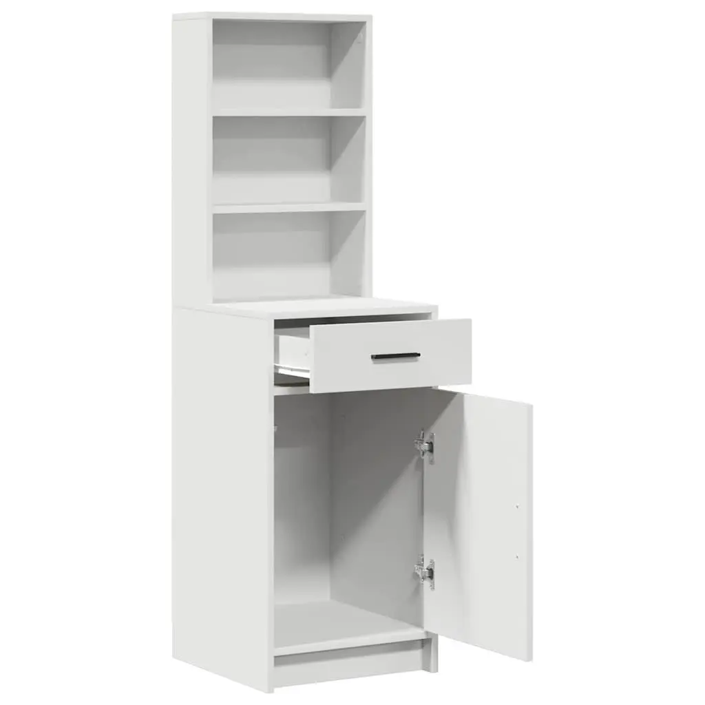 Highboard Storage Cabinet Engineered Wood 40 x 40.5 x 135cm White
