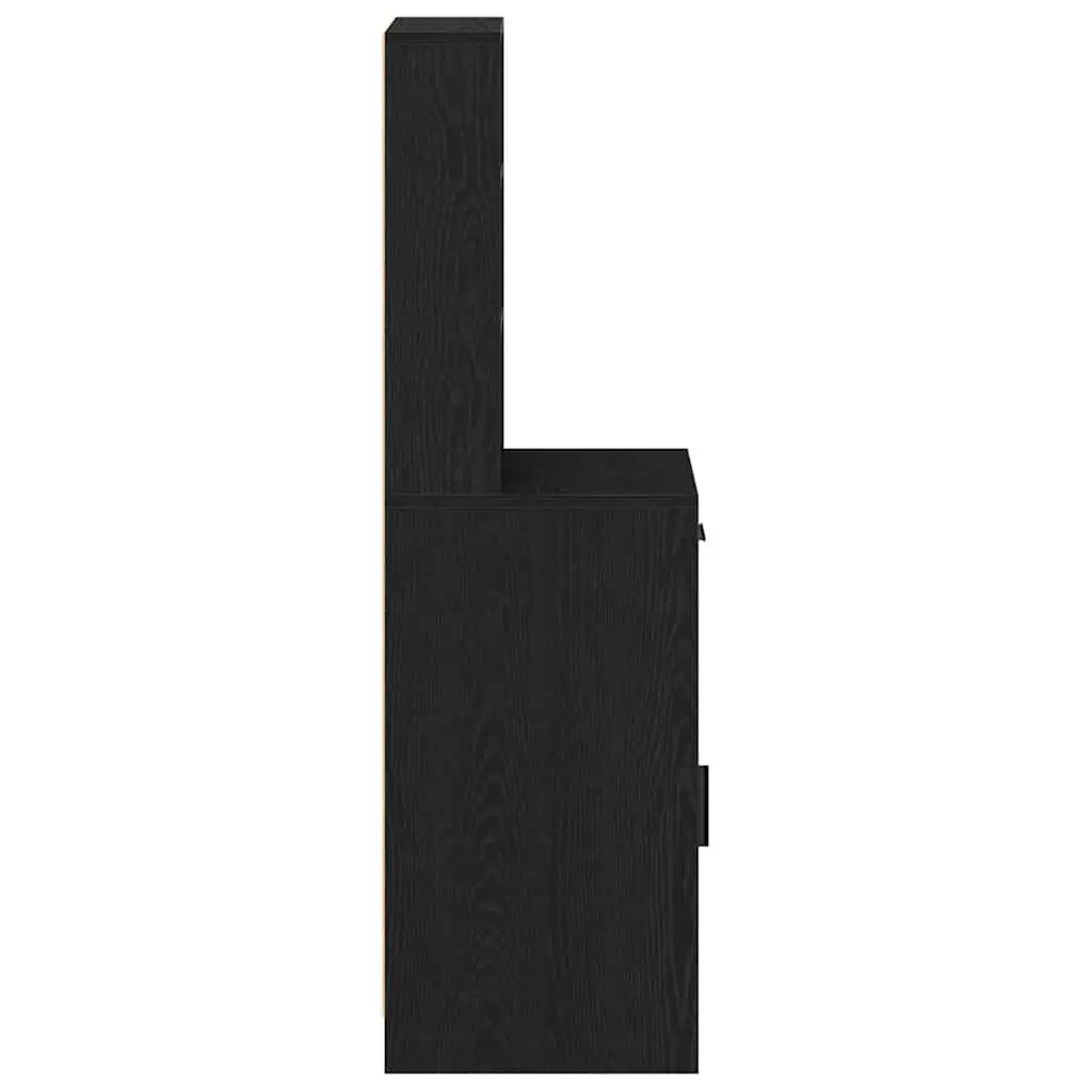 Black Oak Highboard Storage Cabinet with Durable Build
