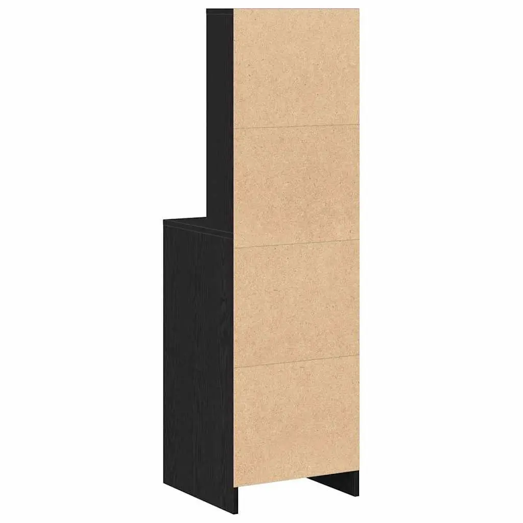 Black Oak Highboard Storage Cabinet with Durable Build