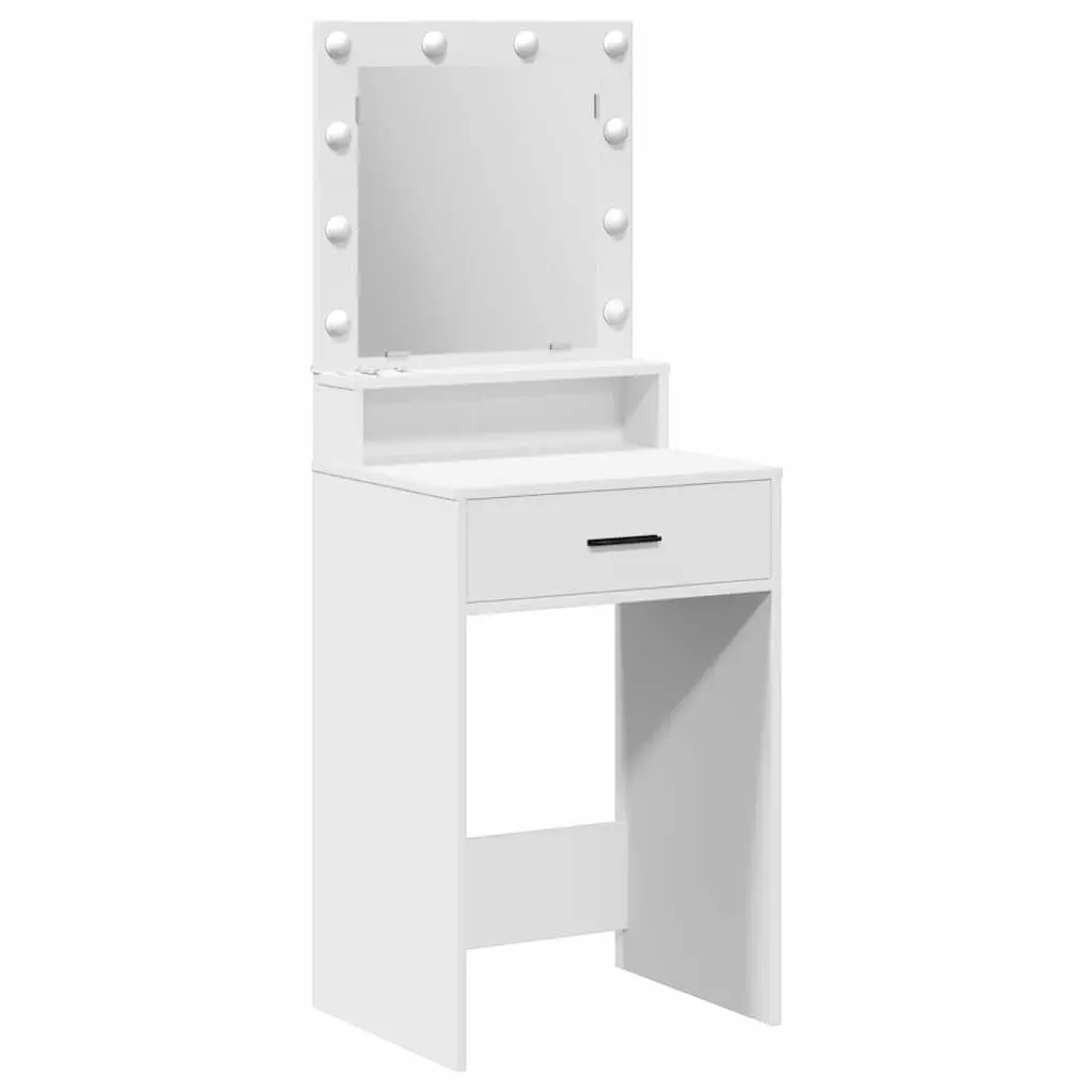 White Bedroom Vanity Unit with LED Mirror