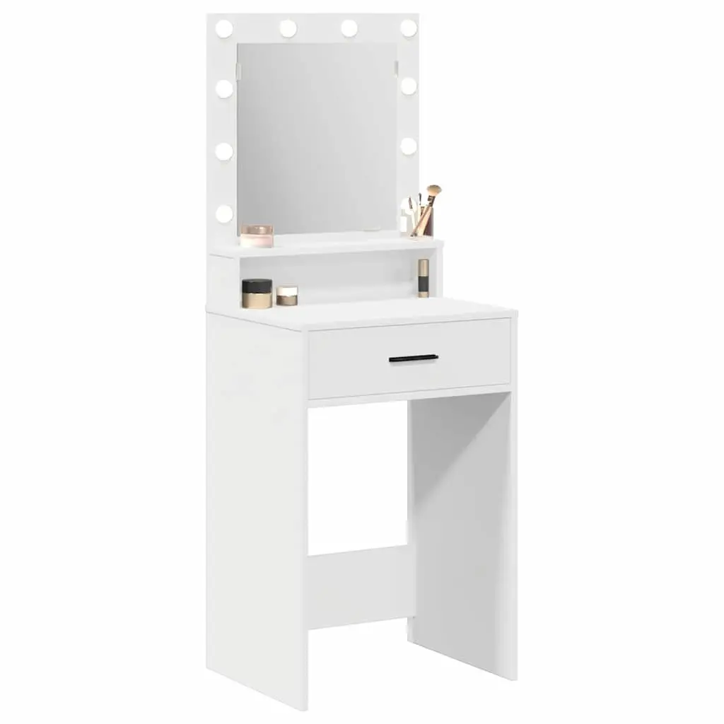 White Bedroom Vanity Unit with LED Mirror