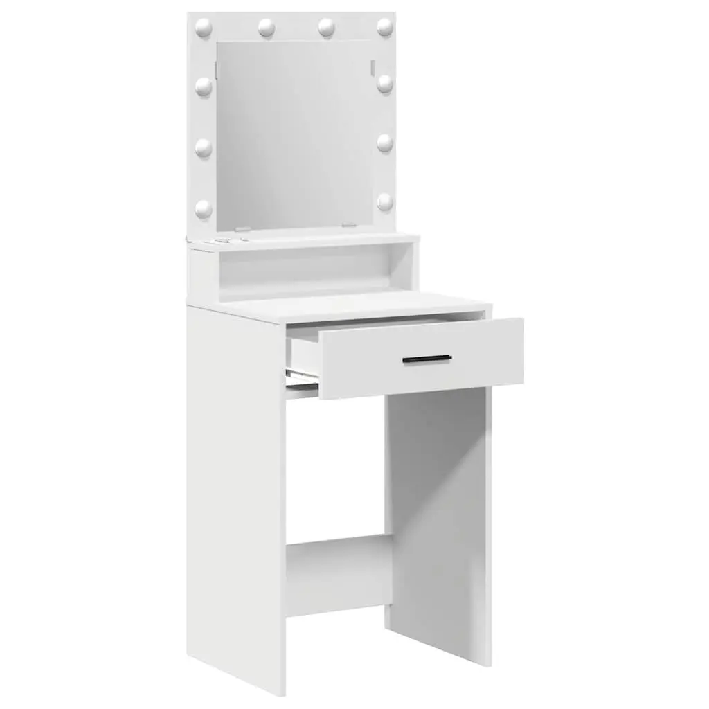 White Bedroom Vanity Unit with LED Mirror