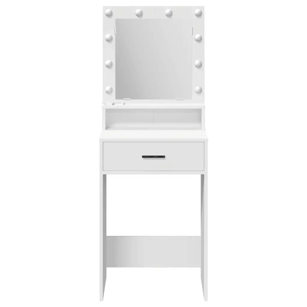 White Bedroom Vanity Unit with LED Mirror