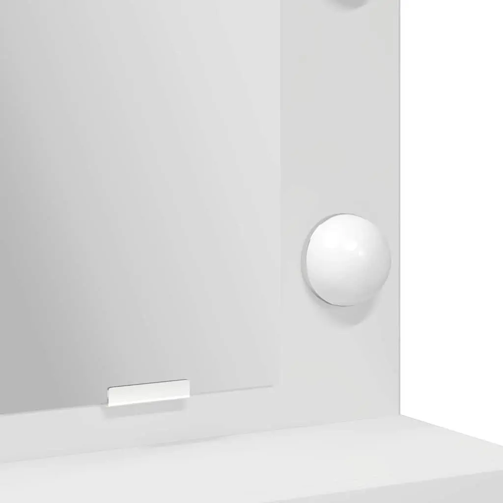White Bedroom Vanity Unit with LED Mirror