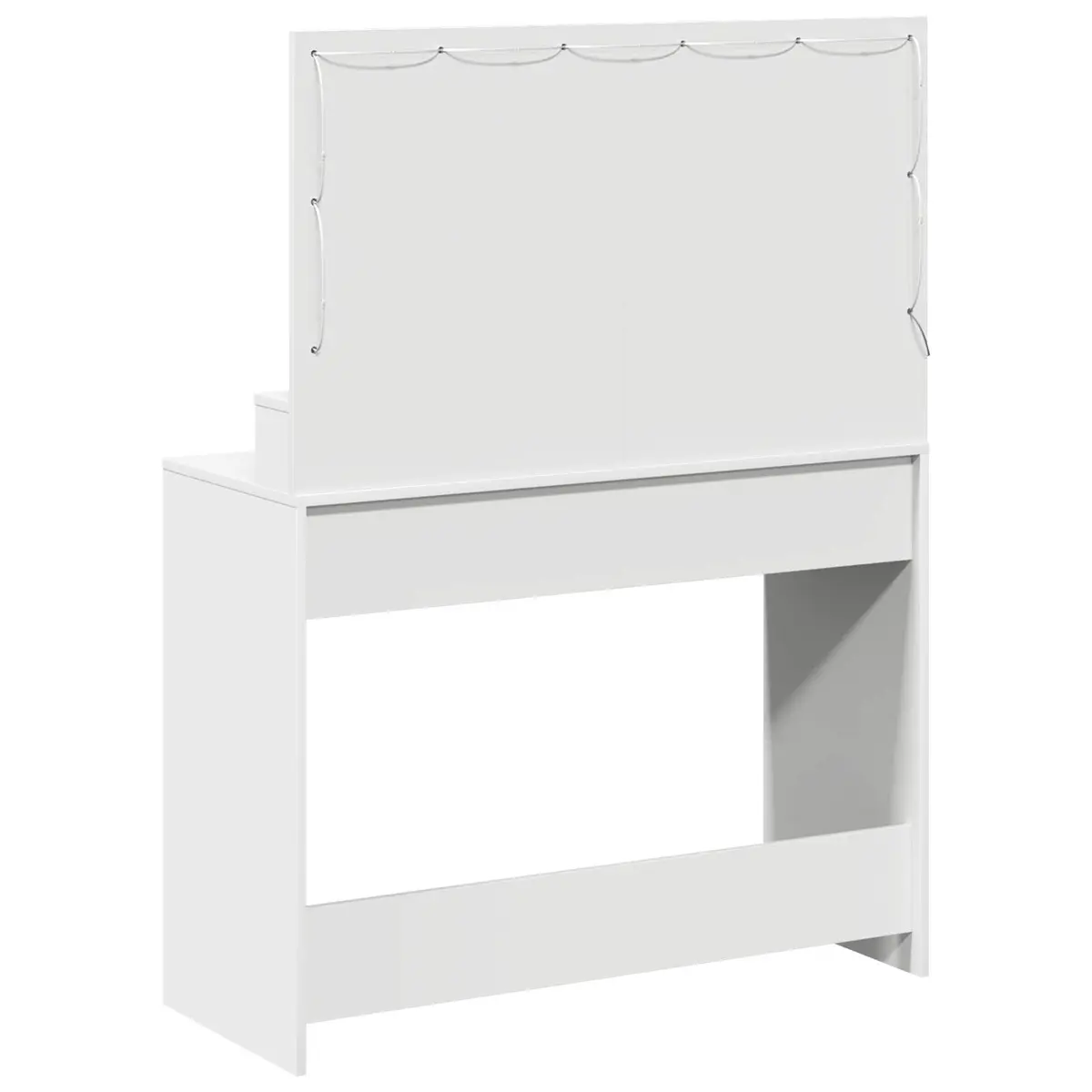 White Dressing Table with LED Mirror and Storage