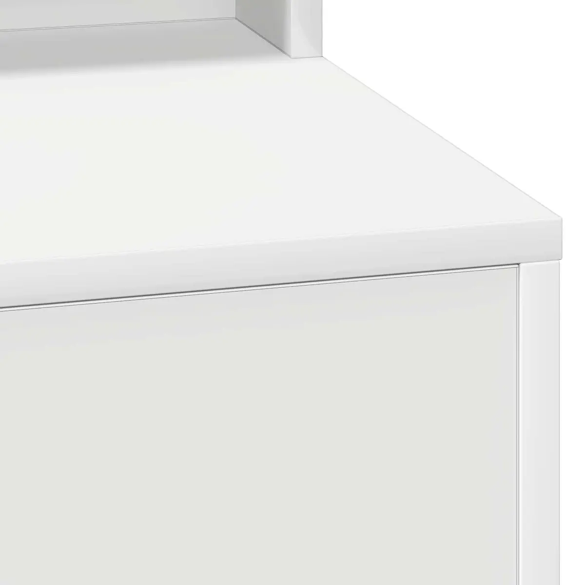 White Dressing Table with LED Mirror and Storage