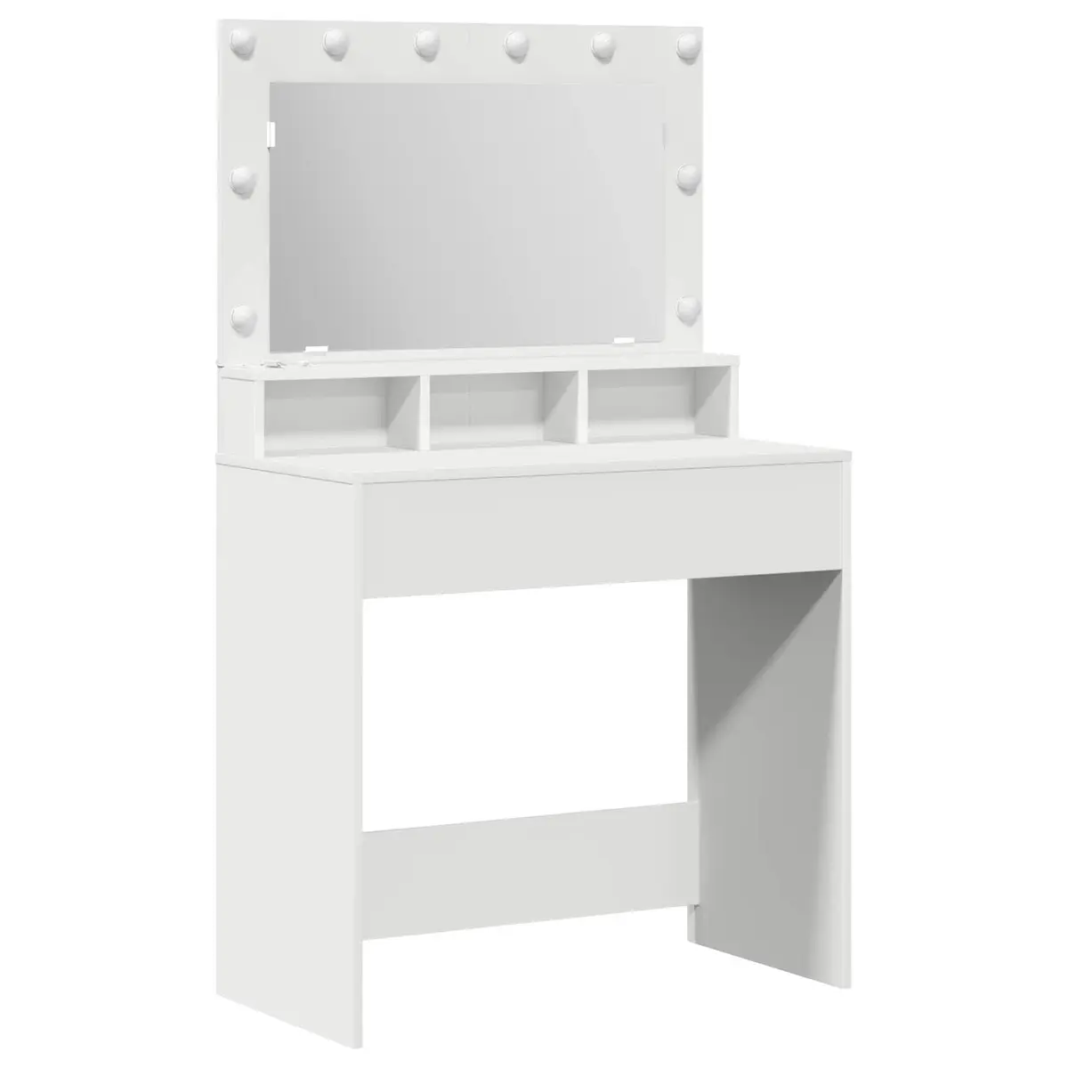 White Dressing Table with LED Mirror 78.5 x 41 x 135 cm