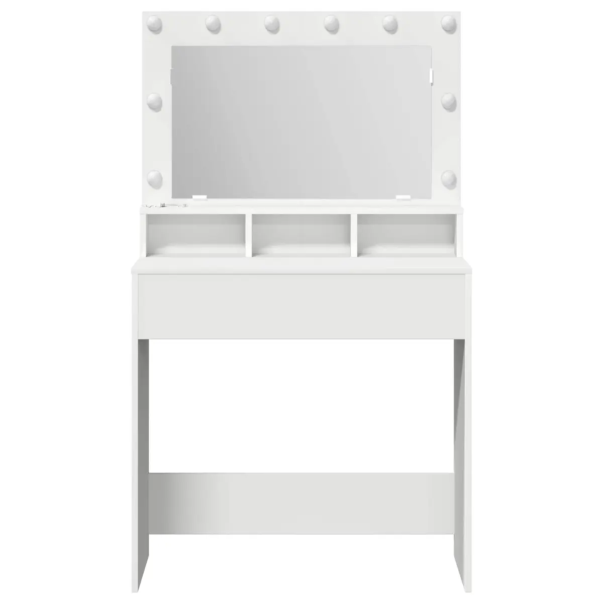 White Dressing Table with LED Mirror 78.5 x 41 x 135 cm