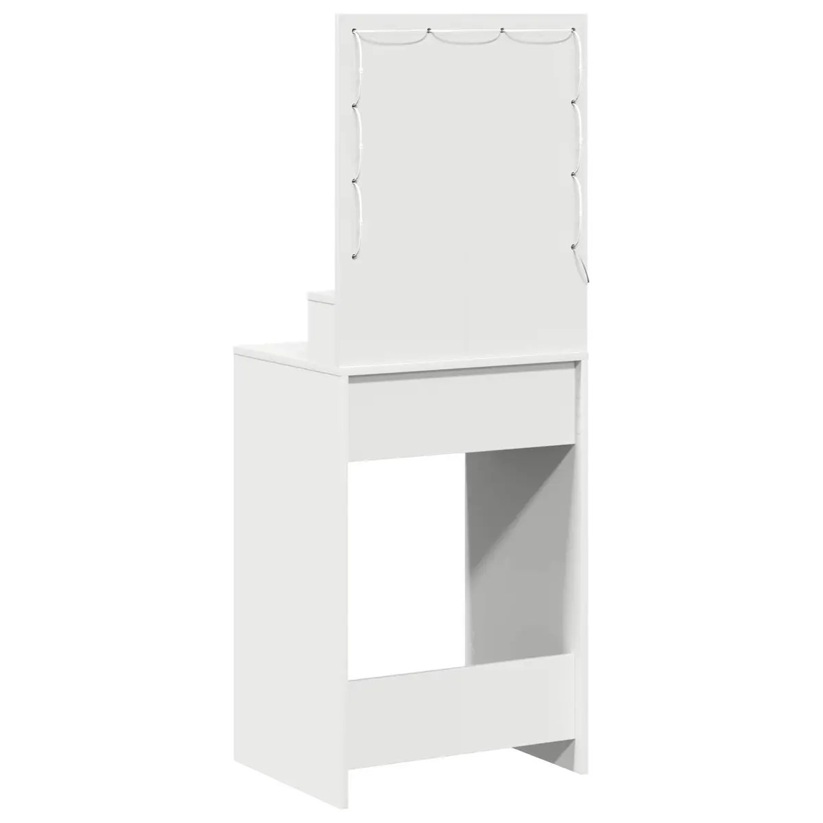 White Dressing Table with LED Mirror and Storage